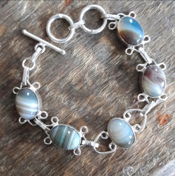 Sterling Silver Agate Bracelet - Picture 5 of 6